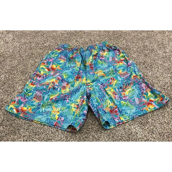 Vintage 90’s Geek Wear USA Shorts M/L Tropical - Picture 2 of 5